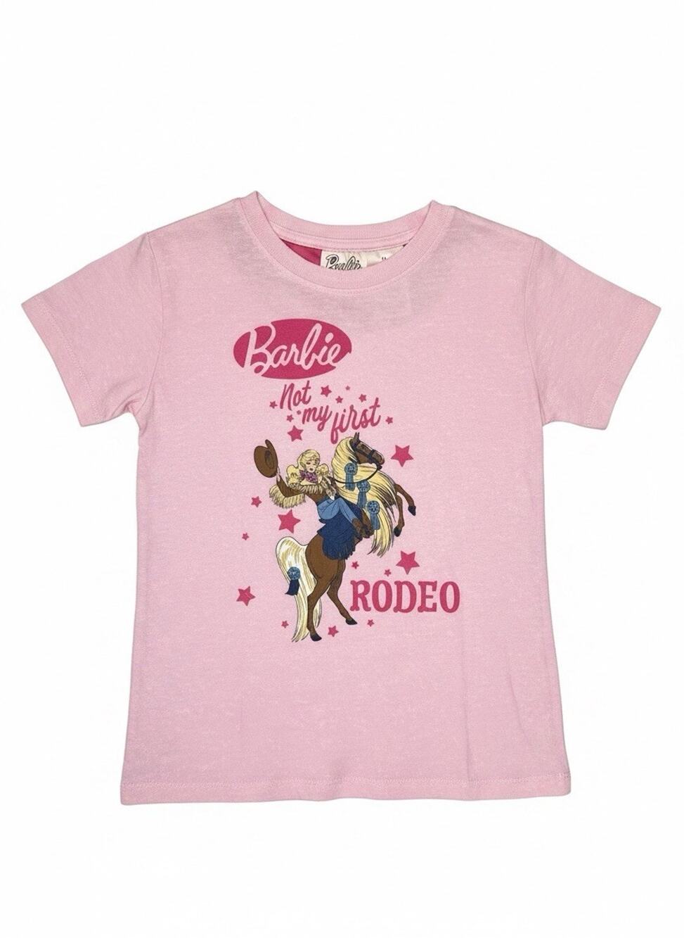 Girl’s Barbie T-shirt Not My First Rodeo Pink Size XL (14/16)